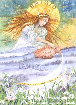 Imbolc occurs at 15 degrees Aquarius, the sign of the water bearer. Here is Bridget in an interesting parallel to Aquarius. 